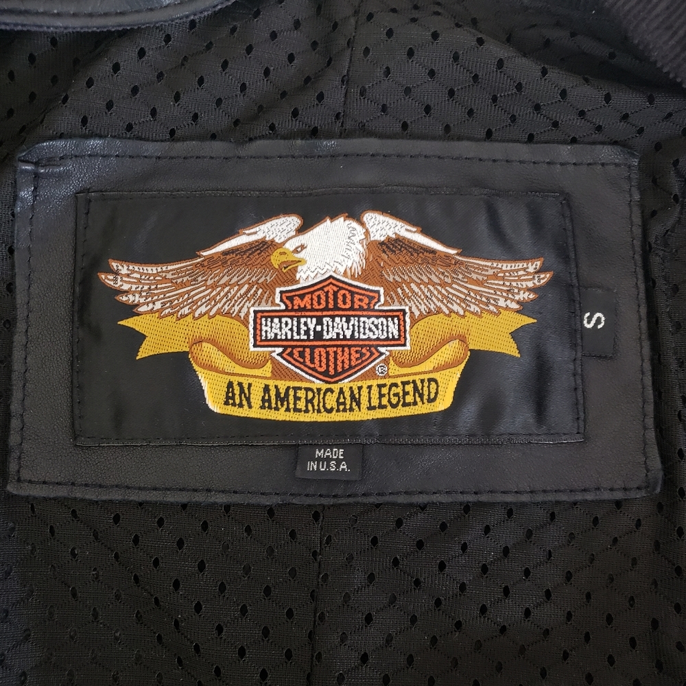 HARLEY-DAVIDSON Women's Motorcycle Leather - Black Jacket - Size Small - Picture 14 of 16